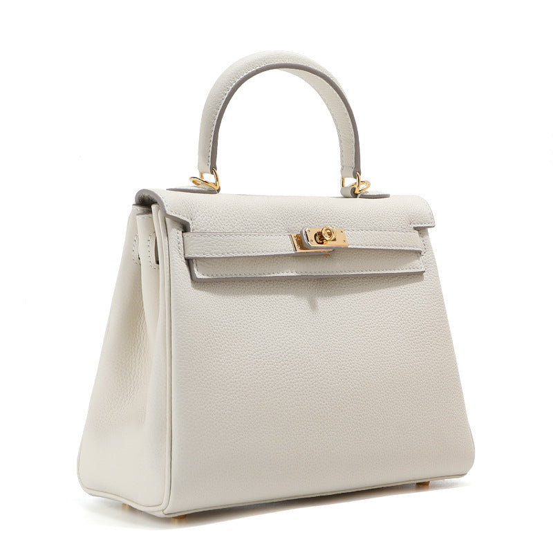 togo头层牛皮凯丽包高级感轻奢真皮女包通勤单肩斜挎包凯莉手提包