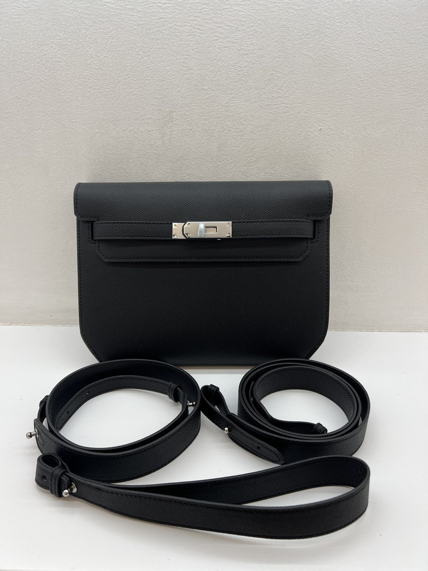 2023新款手掌纹牛皮凯莉包腋下包女单肩斜挎包复古通勤跳舞包真皮