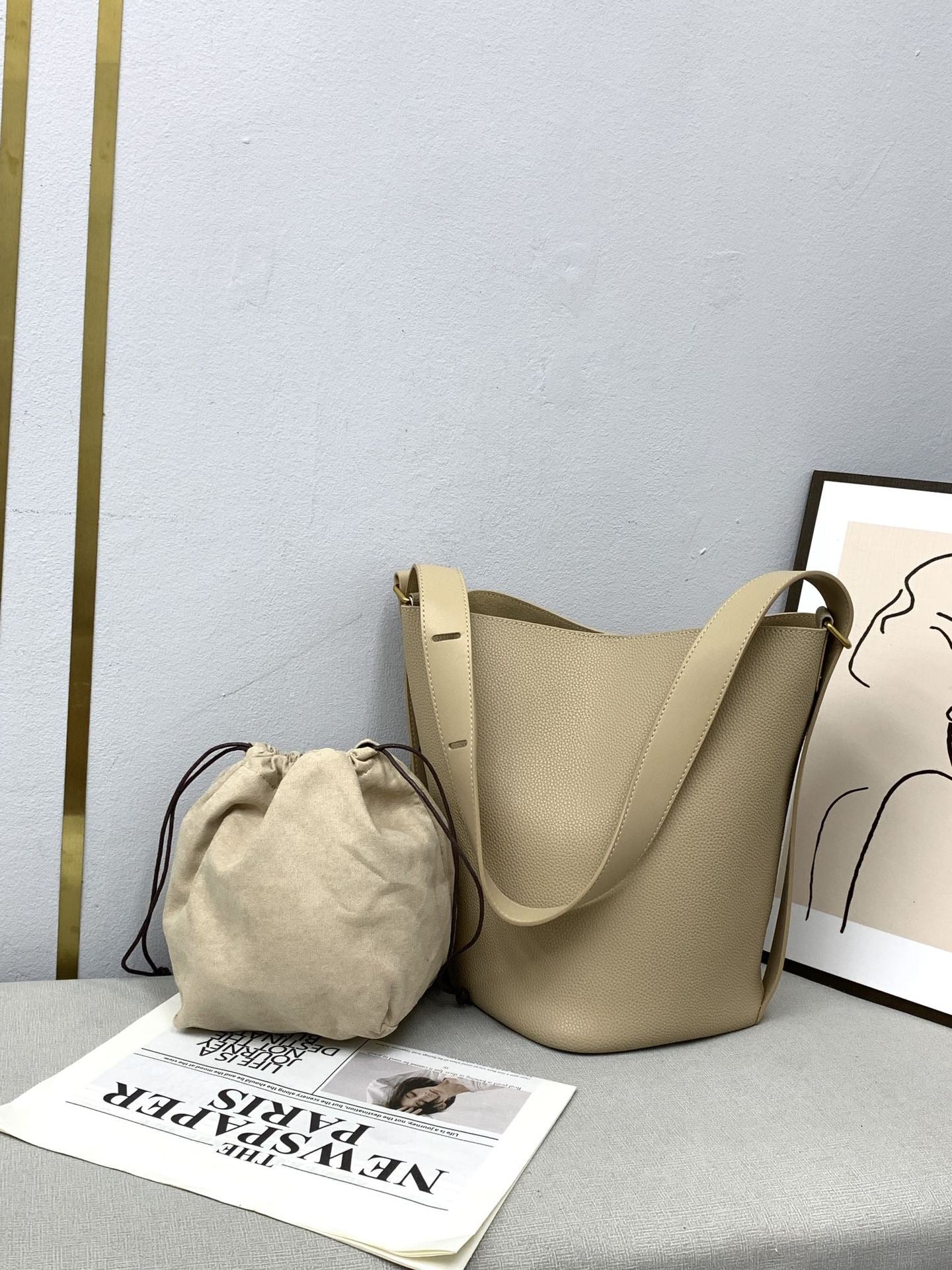 韩风流浪水桶包简直泰韩啦 网红爆品皮料忒有质感容量空间大 代发