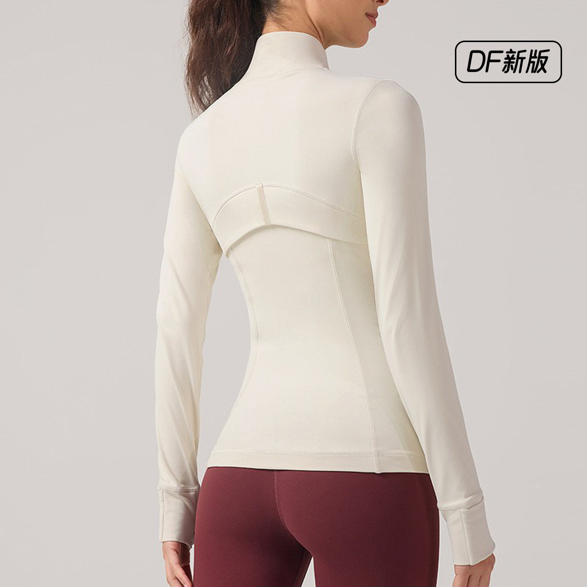 lulu瑜伽服女立领拉链跑步长袖健身运动上衣裸感磨毛弹力修身外套