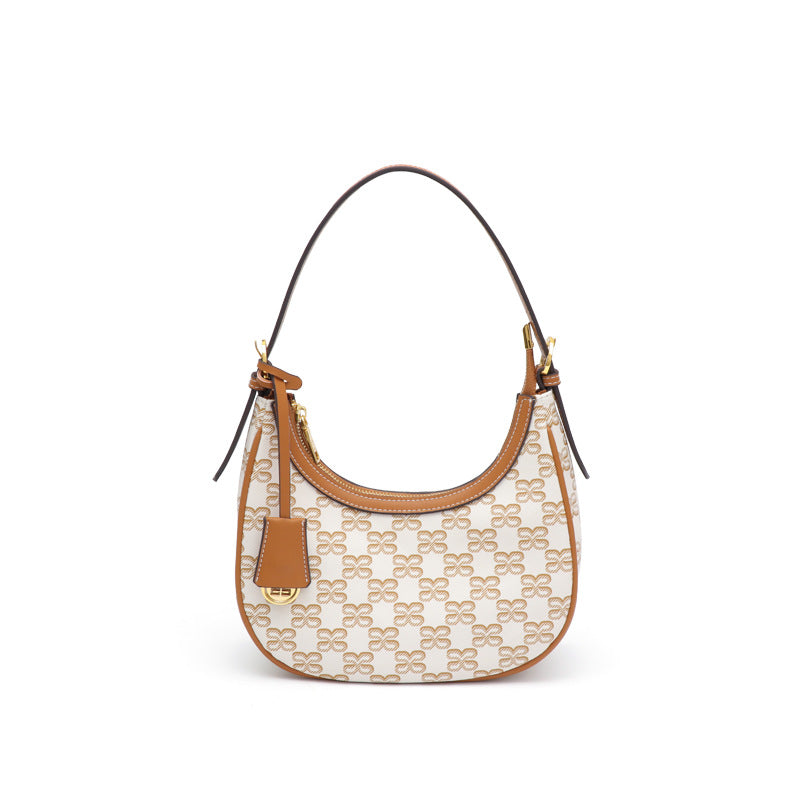 港风潮流老花月牙包百搭新月包小众设计手提包通勤单肩斜挎腋下包