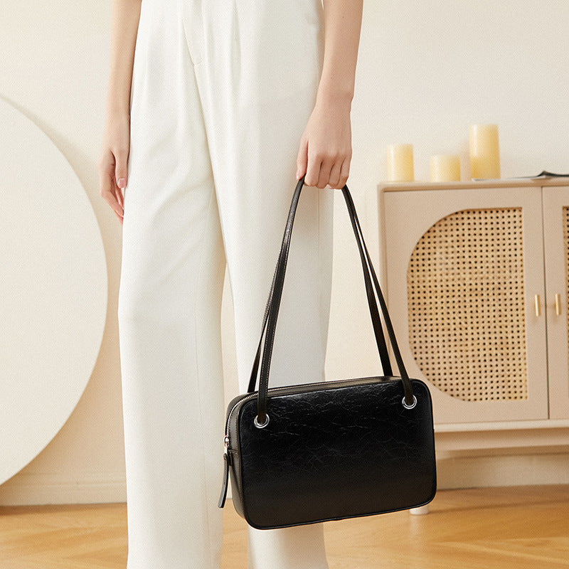 轻便简约邮差包包大容量ins潮酷托特包牛皮大容量单肩包女通勤包