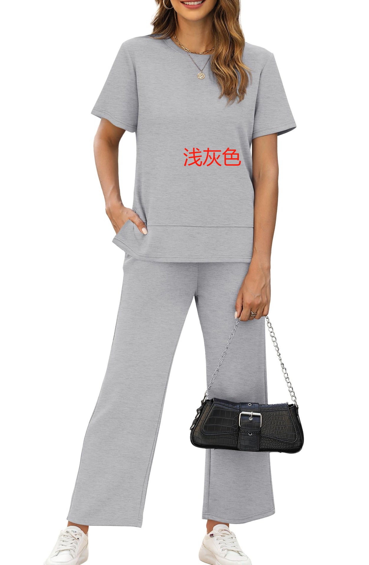 2025亚马逊独立站跨境爆品夏季 性感女士圆领T恤宽松套头短袖上衣