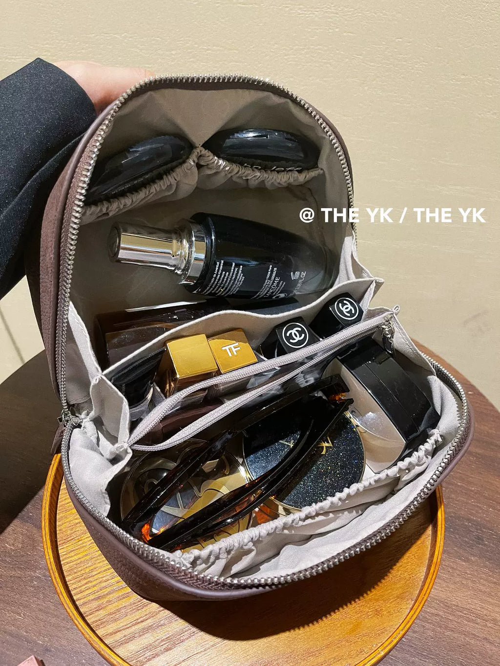 复古真皮化妆包磨砂皮洗漱包大容量拉链手提包旅行出差便携收纳包