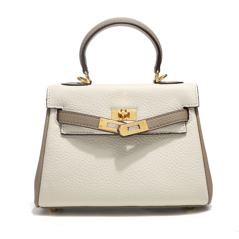 togo头层牛皮凯丽包高级感轻奢真皮女包通勤单肩斜挎包凯莉手提包