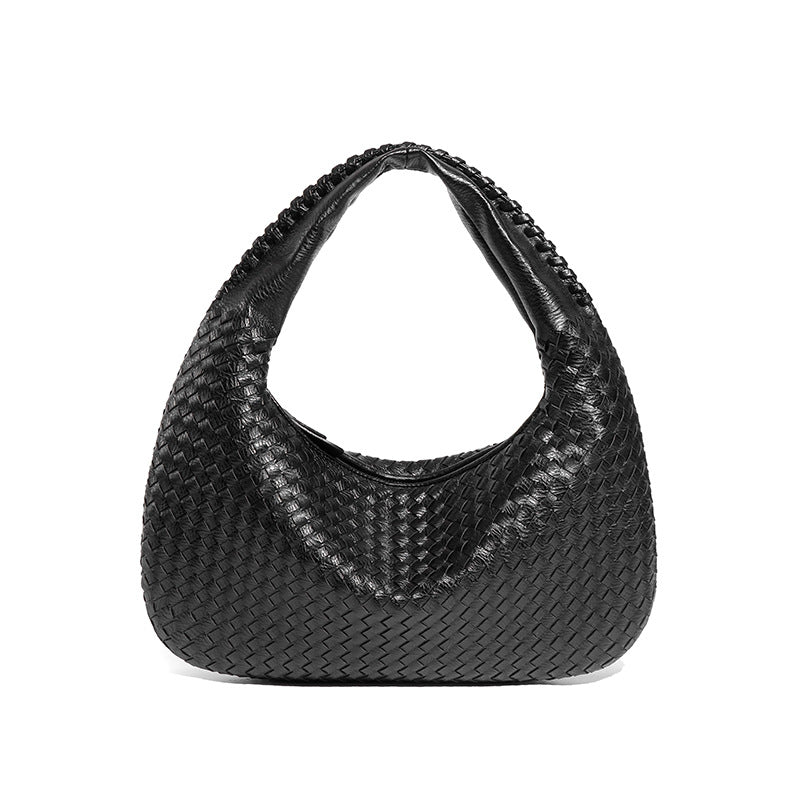 工厂定制LOGO编织包包高级感大容量饺子包跨境手拎单肩女包腋下包