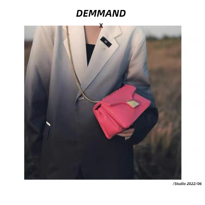 包包女腋下包菱格链条女包小众高级质感柳钉包单肩斜挎包真皮女包