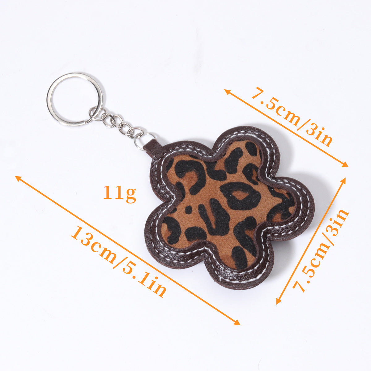 工厂批发定制时尚热销豹纹小花包扣仿真皮挂饰挂件钥匙扣装饰品