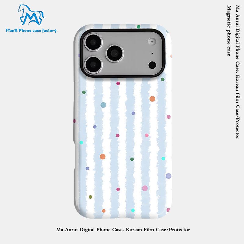 个性创意波点条纹菲林二合一适用苹果17pro手机壳iPhone16防摔套