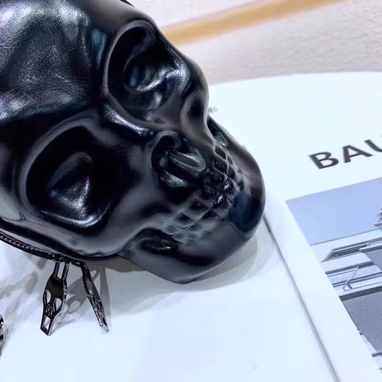 欧美街头酷炫骷髅头朋克腰包3D立体时尚潮流小包机车末日骷髅包包