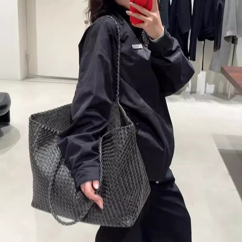 小众设计师品牌包包2025慵懒风手工编织托特包女大容量购物袋潮