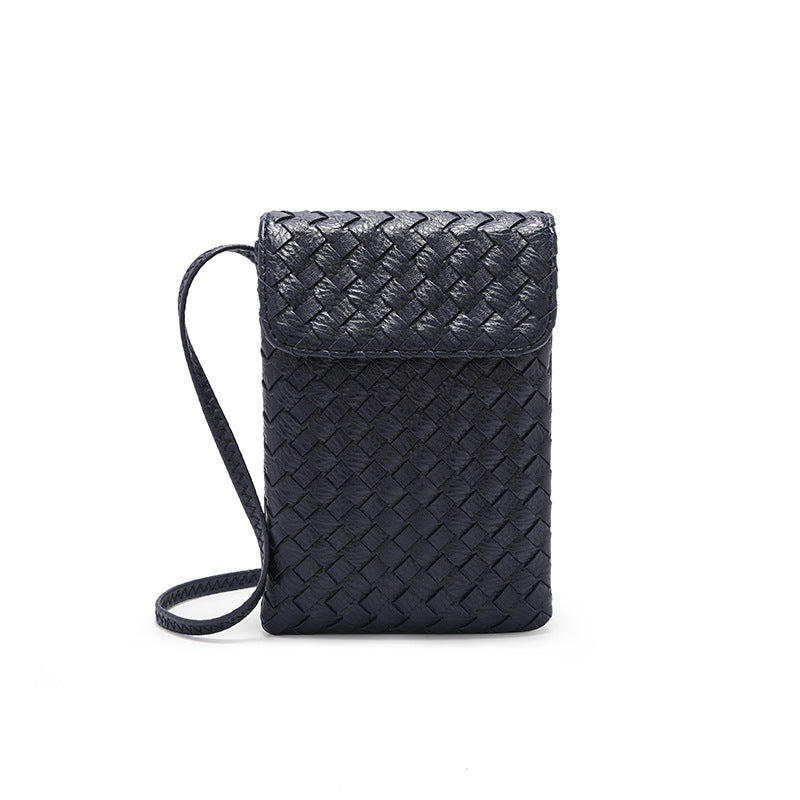 包包女2024新款韩版迷你编织可爱手机包零钱包单肩斜挎包一件代发