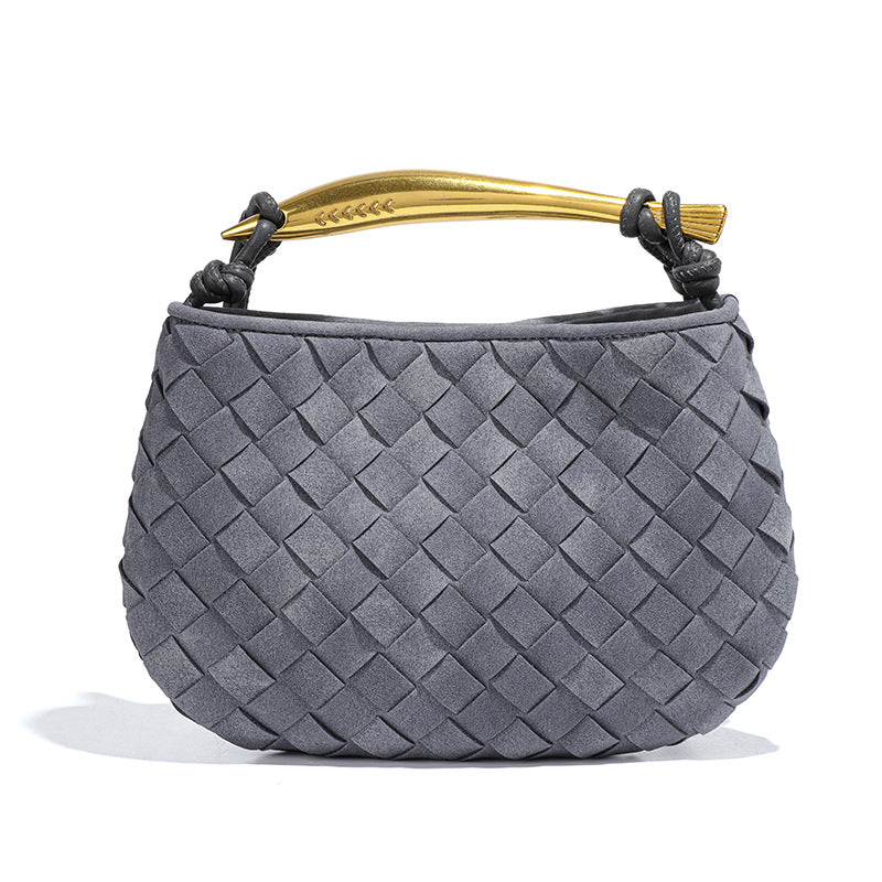 时尚小众百搭手提沙丁鱼饺子包手工编织女士包磨砂潮流单肩斜挎包