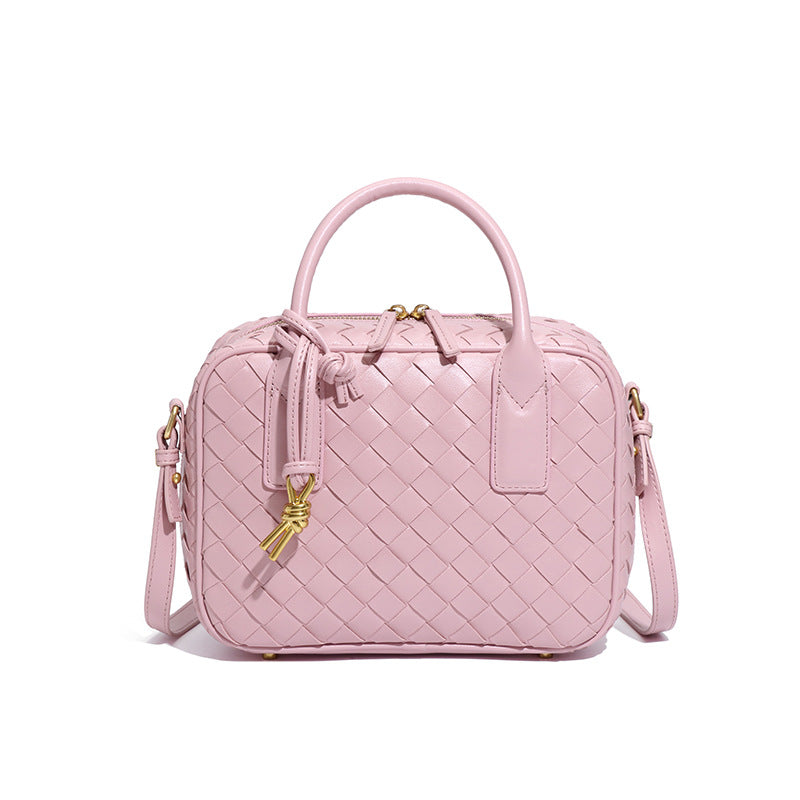 欧美大容量波士顿枕头包手工编织包时尚手提相机包潮流单肩斜挎包