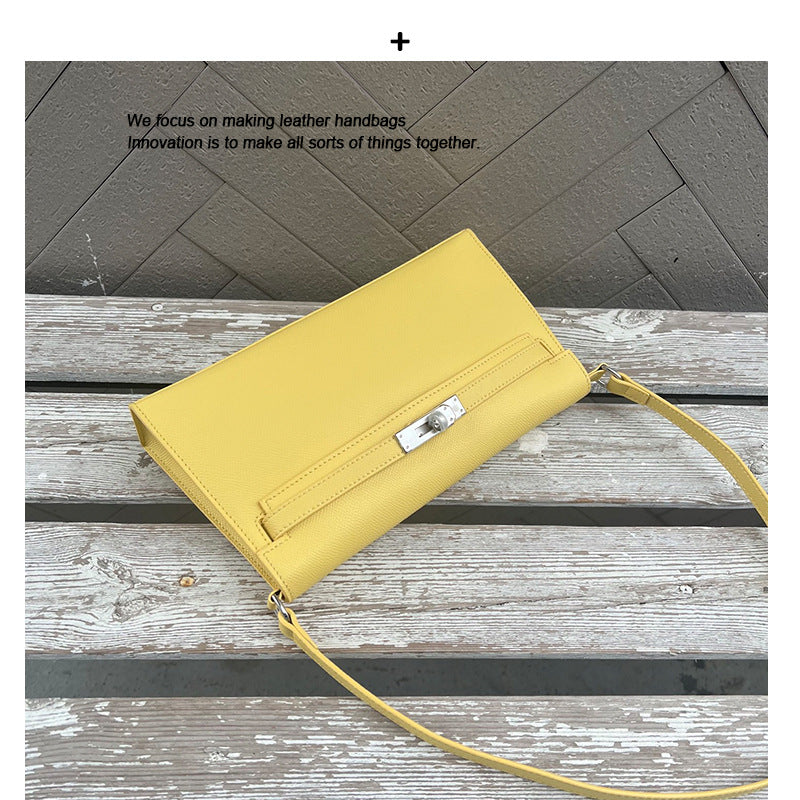 新款纯手工蜡线凯莉包真皮女包山羊皮单肩斜挎手提复古百搭腋下包