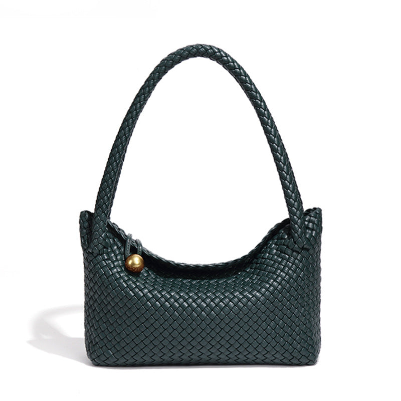 跨境时尚爆款手工编织包包女小众设计单肩腋下包高级感复古饭盒包