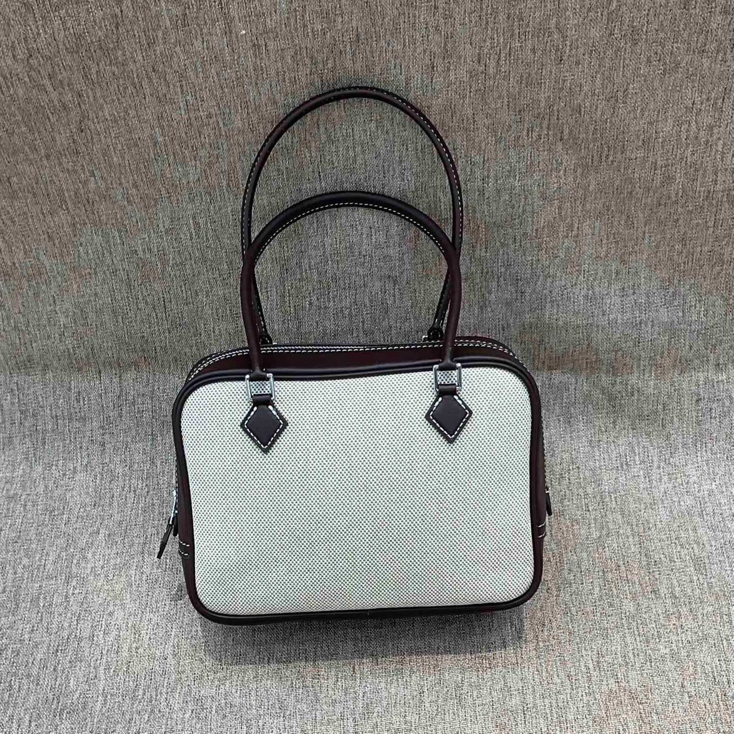 韩国手提小包包女2024新款春夏复古帆布小方包高级感百搭斜挎包女