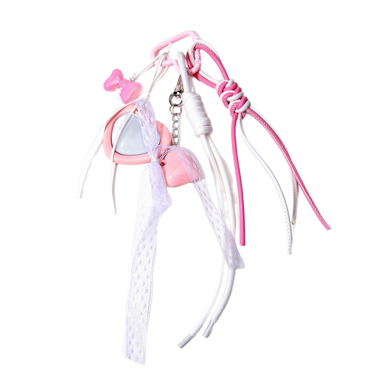 饰品工厂量大价优粉色镜子爱心蝴蝶结包挂包包挂件挂饰钥匙扣挂