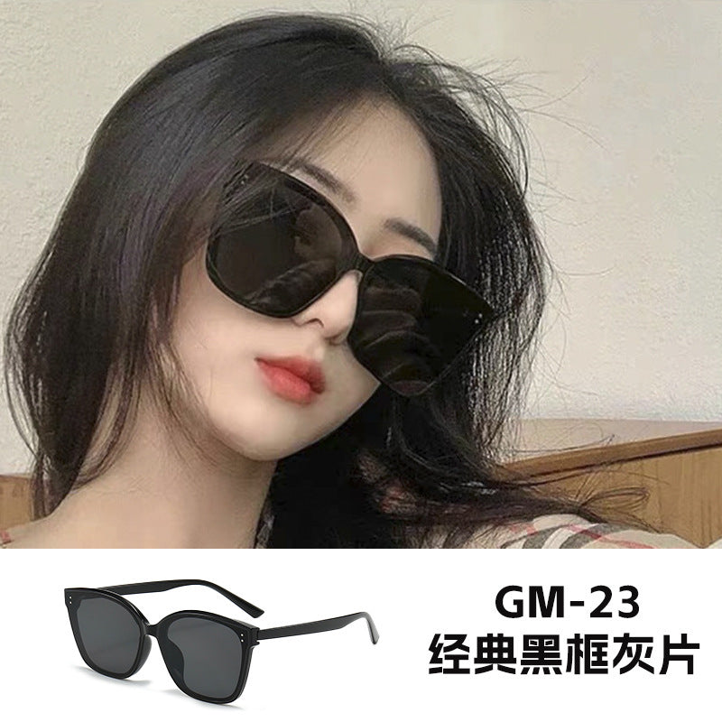 2024新款gm墨镜韩版男女开车防紫外线太阳镜防晒时尚圆框太阳眼镜