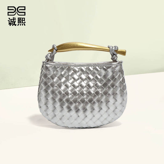 新款沙丁鱼系列休闲编织女包时尚迷你手拎饺子包潮流单肩斜挎包