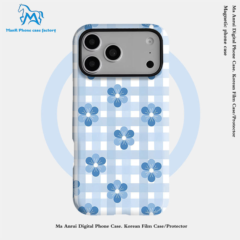 亚马逊跨境格纹图菲林二合一适用苹果17promax手机壳iPhone16三星