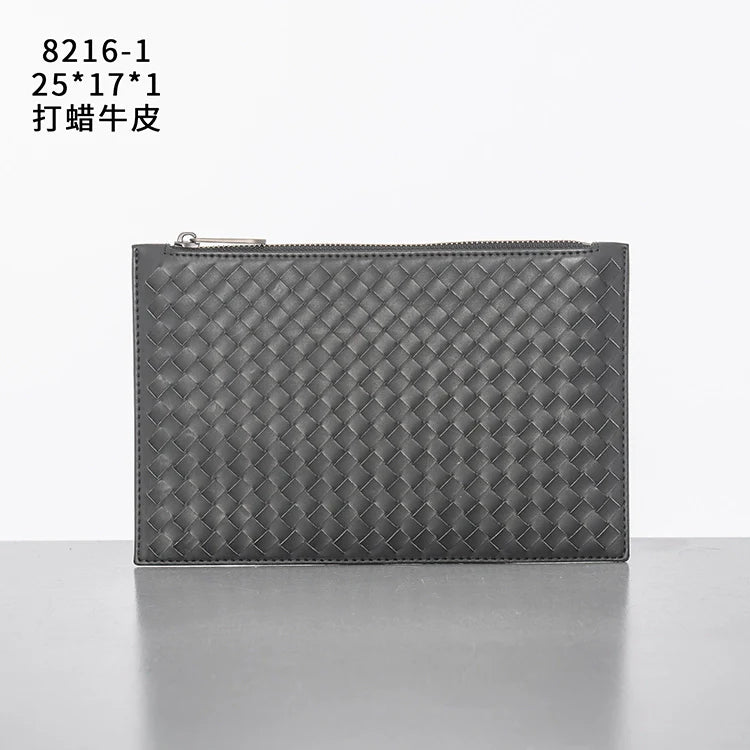 X&BV2021新款男士包包手拿包真皮休闲超薄编织信封时尚潮流手包男