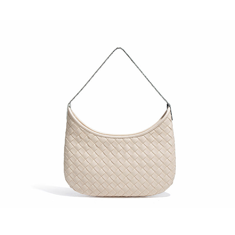 新款2025高级感单肩腋下女包质感潮流纯色编织包小众单肩斜跨包包