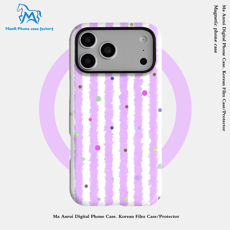 个性创意波点条纹菲林二合一适用苹果17pro手机壳iPhone16防摔套