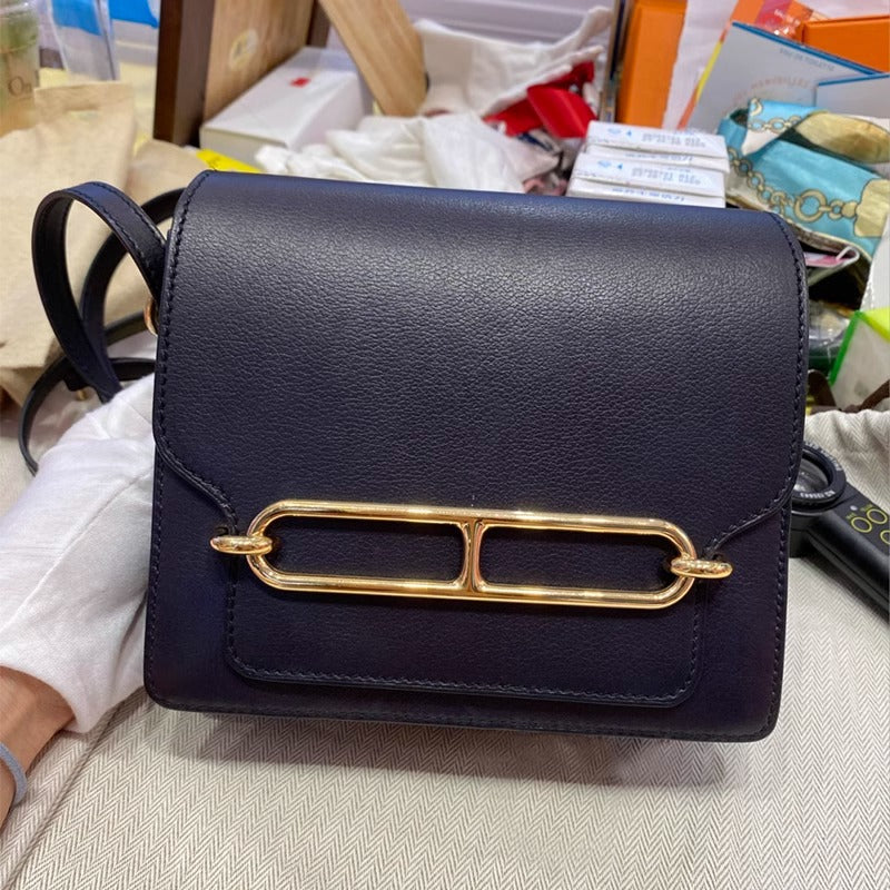 网红同款空姐豆腐包头层牛皮猪鼻子包小方包单肩斜挎女包直播代发