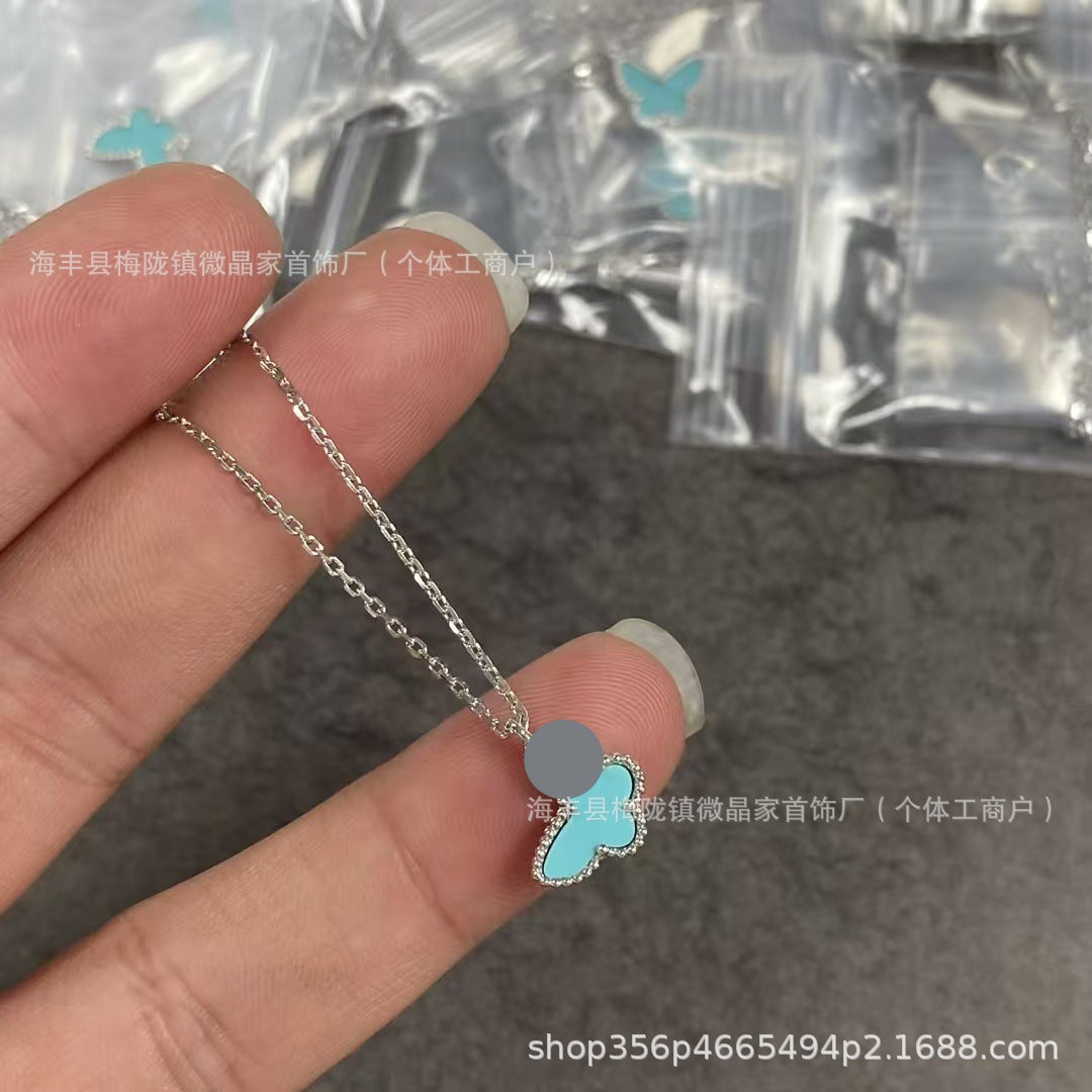 梵家高版桃心红玉髓项链小红心锁骨链时尚小而精致高品质厂家直销