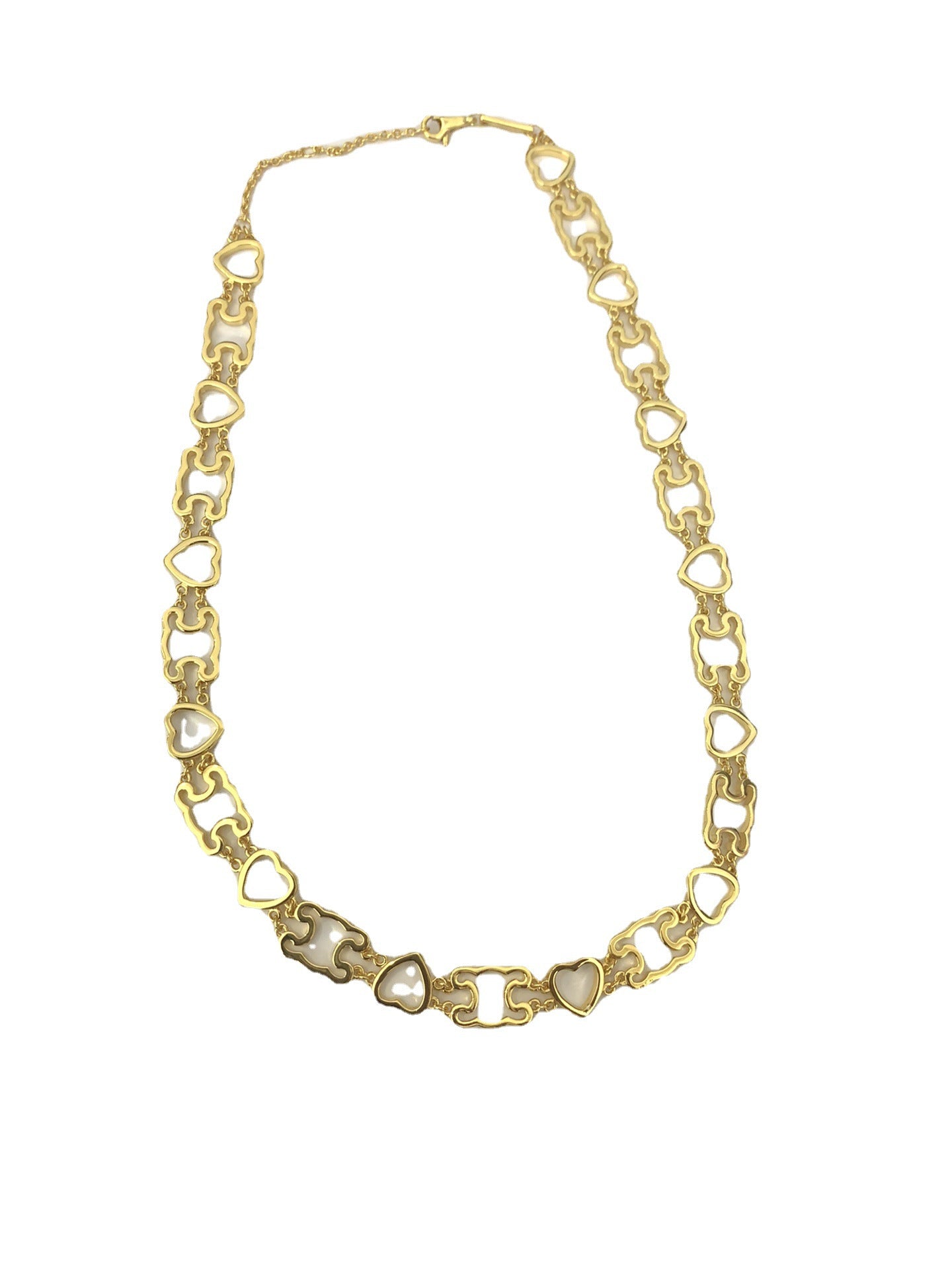 CELI风22新款520凯旋门心形项链女高级感光面气质镂空COKER锁骨链