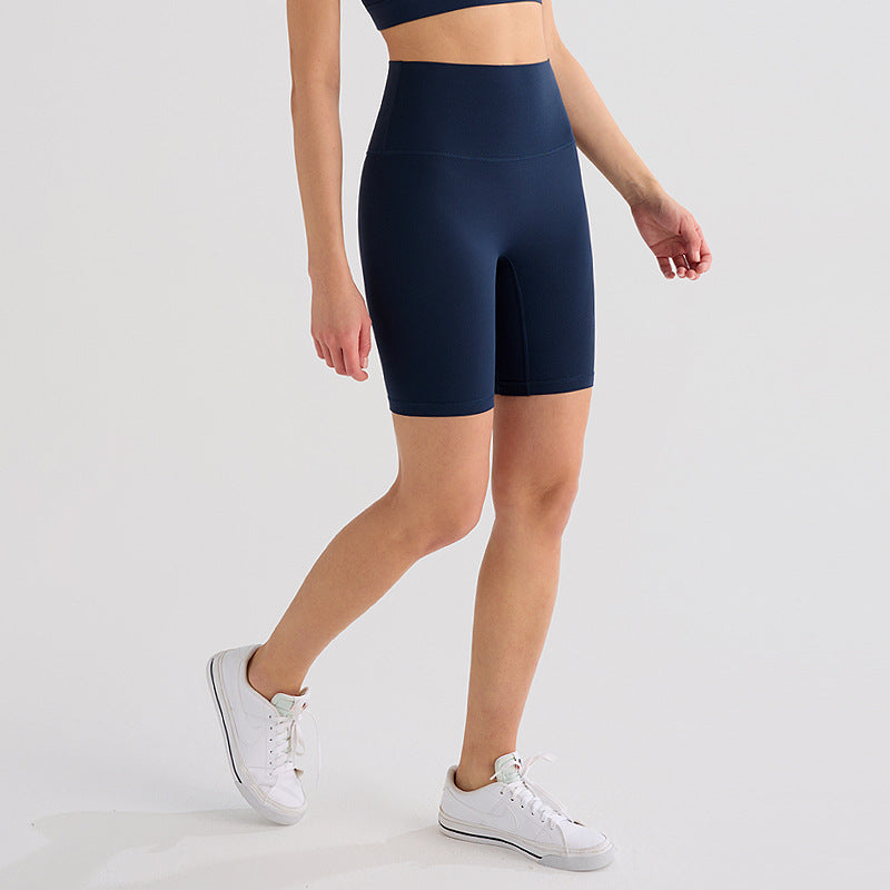 INFLACHI五分lulu瑜伽裤女无尴尬线健身裤骑行短裤磨毛运动紧身裤