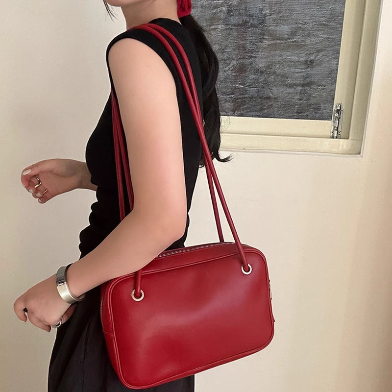 轻便简约邮差包包大容量ins潮酷托特包牛皮大容量单肩包女通勤包