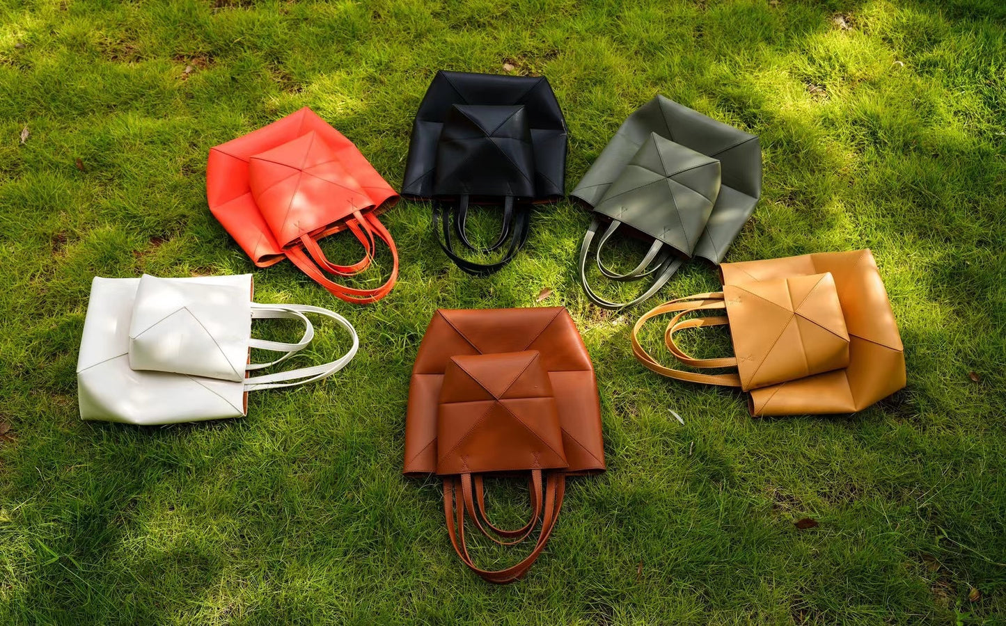 小众新款真皮折叠托特包时尚大容量简约休闲单肩斜挎手提水桶包女