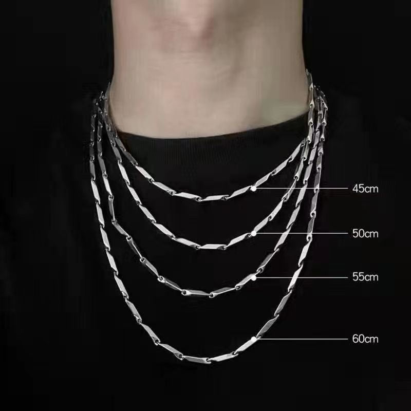 欧美跨境热销钛钢不掉色项链男士嘻哈小众女锁骨链necklace配饰品