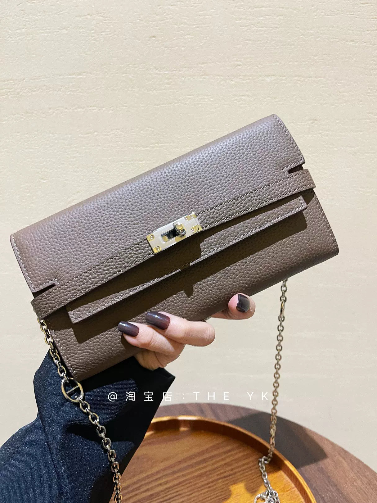 真皮凯莉包百搭猪鼻子链条小方包大容量凯莉手包单肩斜挎手机包女