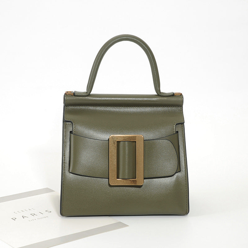 泰国复古方扣包TOGO真皮小众腰带扣水桶包手提迷你斜挎包质感女包