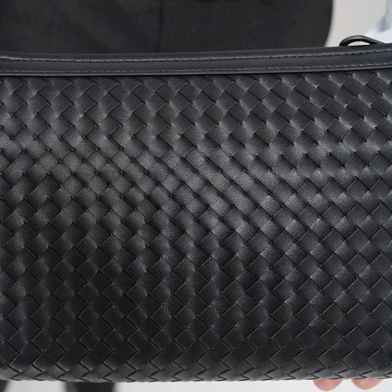 X&BV男士手拿包真皮大容量手抓包编织青年夹包商务休闲信封包男包