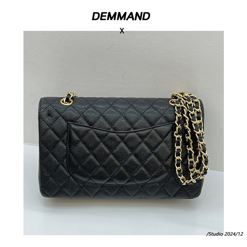 小香风链条包真皮鱼子酱菱格腋下包女新款高级感经典单肩斜挎方包