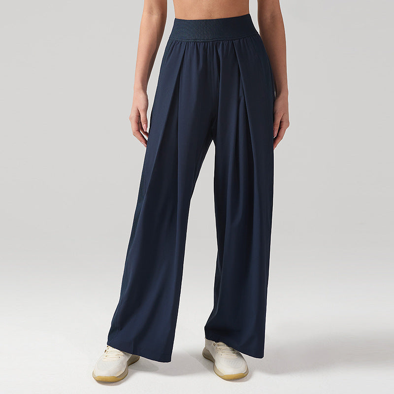 lulu网球运动裤女显瘦高腰健身长裤防晒透气速干宽松阔腿裤30“