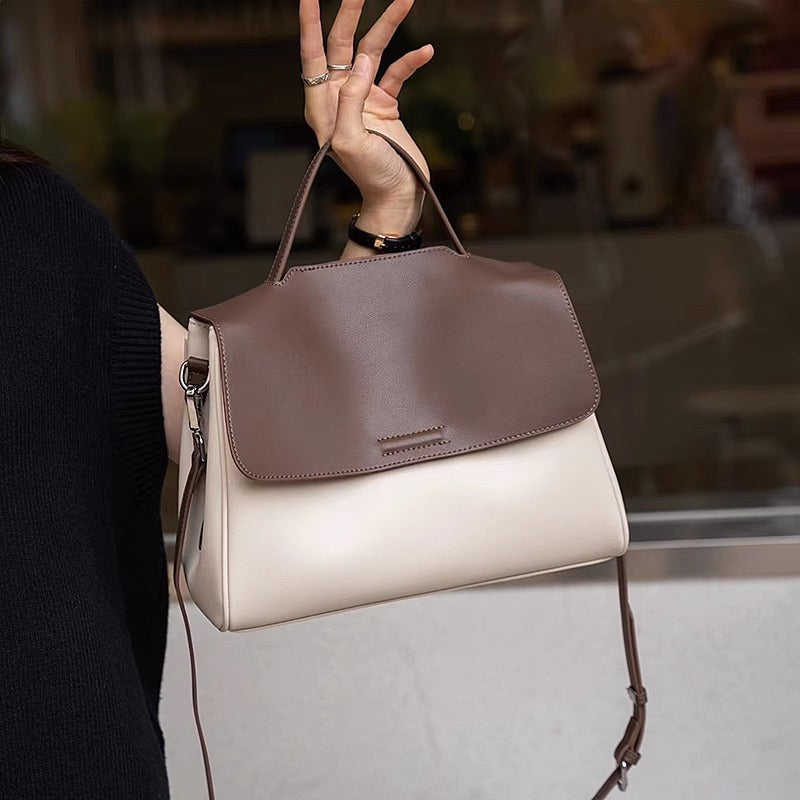 潮ins风上班通勤包包时尚百搭单肩斜挎包潮真皮大容量托特包 代发