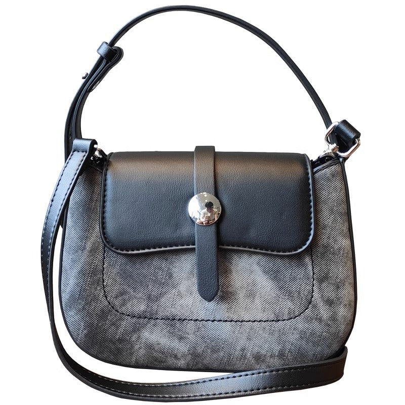 韩版时尚马鞍包真皮潮精致手提小包包女2023秋冬新款单肩斜跨包