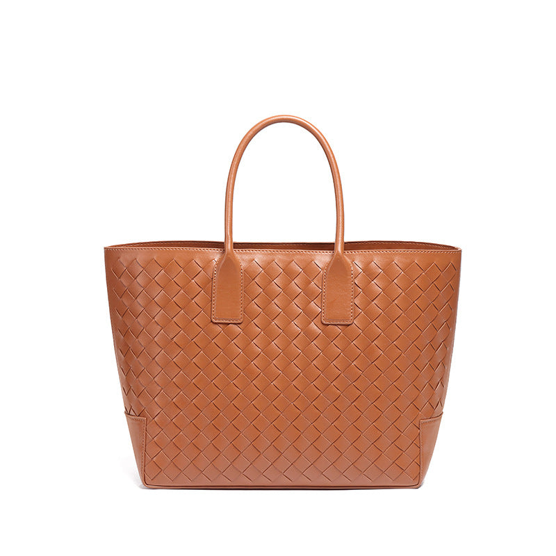 新款潮流大容量手提包通勤百搭手工编织女包跨境高级感子母托特包