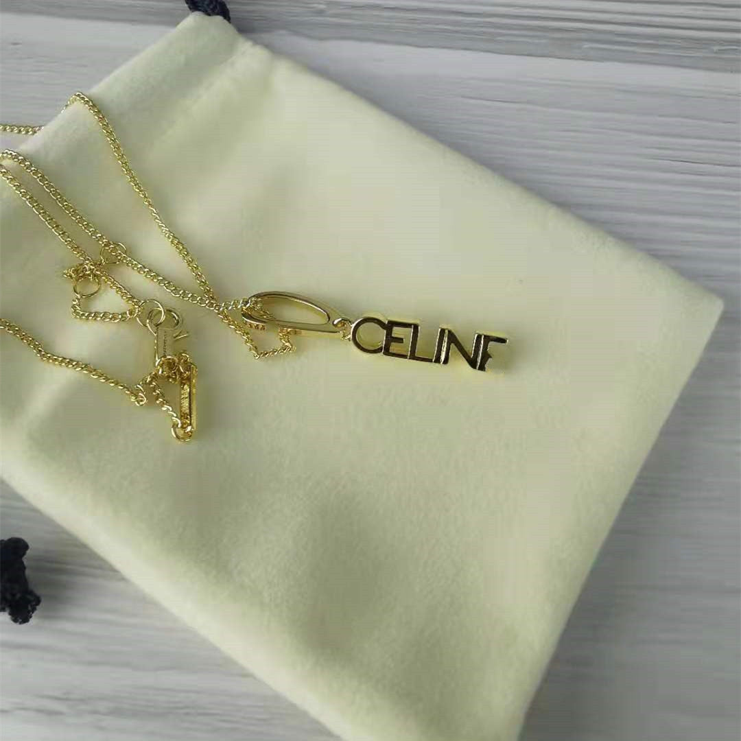 赛家2021新款字母项链女锁骨链精致感简约甜美气质CELI字母锁骨链