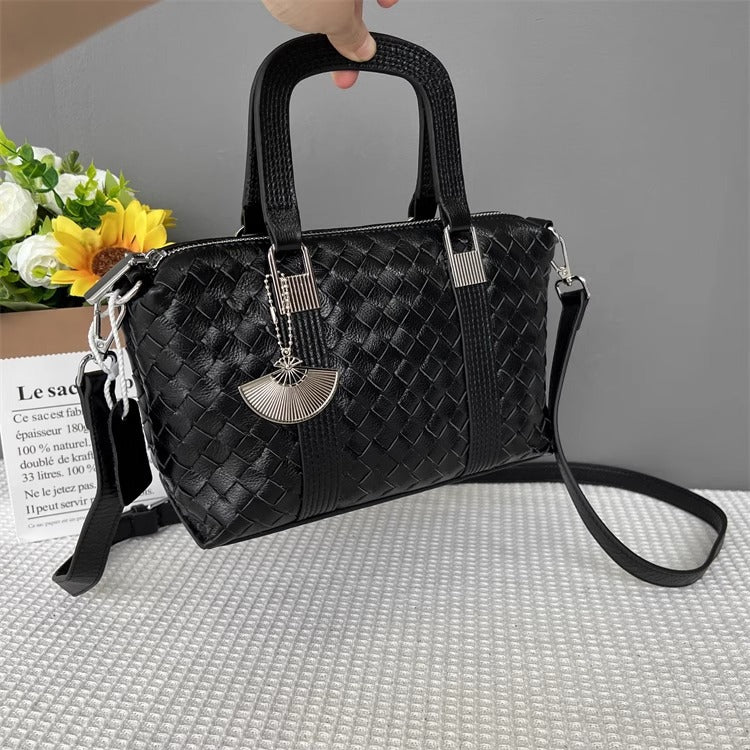 真皮手工编织女包外贸批发ins潮高级质感小众时尚手提单肩斜挎包