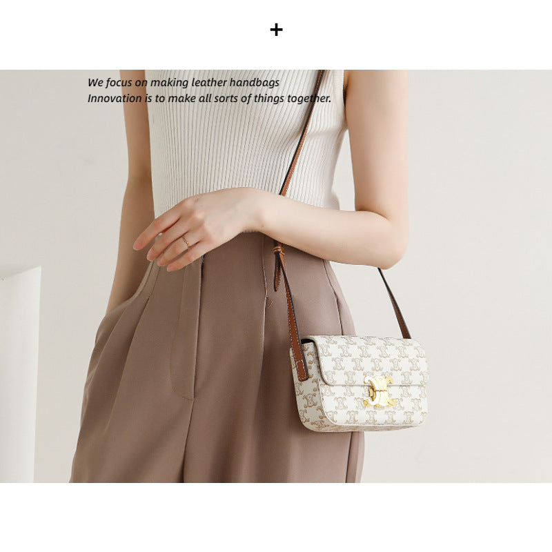 凯旋门腋下包女法棍包包2022新款潮真皮女包小方包斜挎手提单肩包