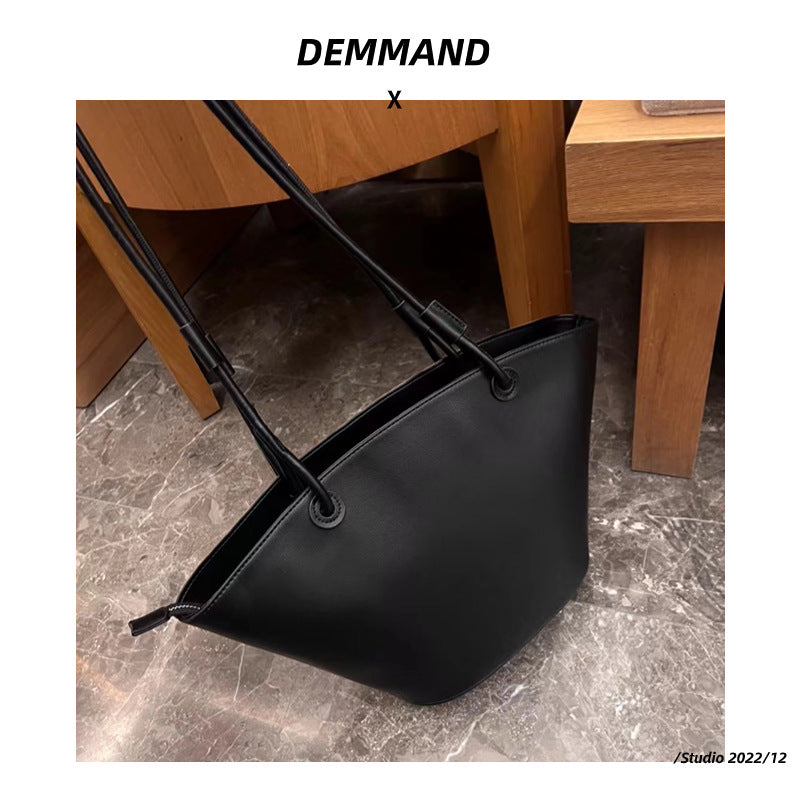 冬季新款磨砂牛皮托特包大容量单肩腋下包时尚百搭麂皮绒购物包包