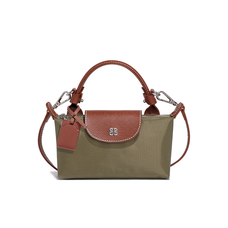 设计感女包百搭斜挎包小众迷你可爱饺子包时尚潮流拼色手提单肩包