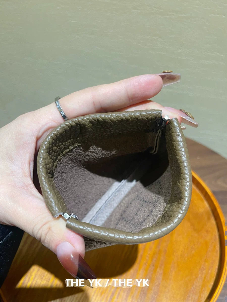 H家真皮零钱包togo牛皮镂空卡包车钥匙口红收纳包迷你精致证件包