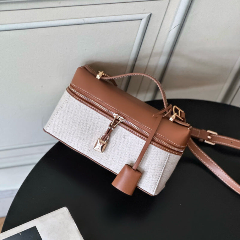 LP19饭盒包女2025新款高级感牛皮手提真皮凯莉包单肩斜挎23化妆包